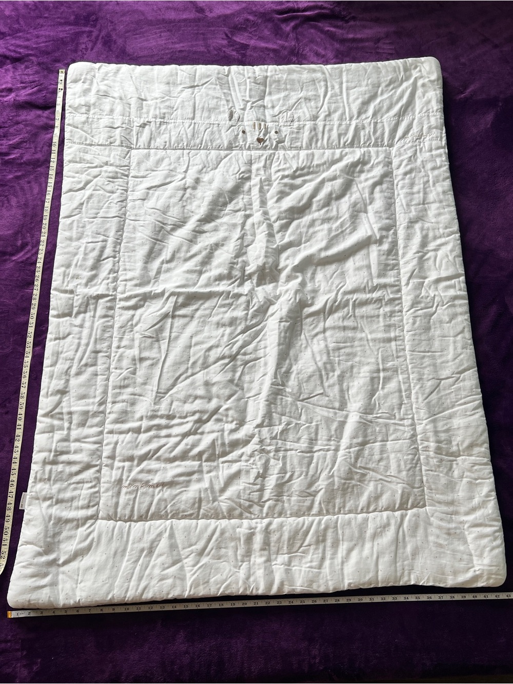 White Quilted Embroidered Blanket - Soft Home Bedding